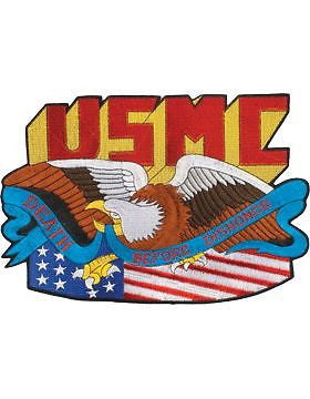 N-462 U.S. Marine Corps "Death Before Dishonor" with Eagle and Flag Patch 12"