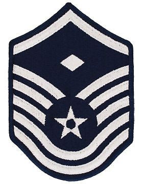 USAF Chevron (AF-C307/L) Master Sergeant with Diamond Blue and Silver Large (Pai
