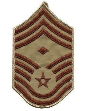 USAF Chevron (AF-C611/S) Chief Master Sergeant with Diamond Desert Small (Pair)