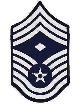 USAF Chevron (AF-C311/L) Chief Master Sgt w/ Diamond Blue and White Large (Pair)