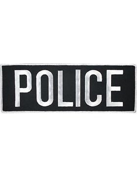 Novelty (U-N103D) Police 11" Patch White on Black
