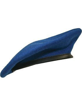 Beret (BT-E14/03) Bright Royal with Leather Sweatband Size 6 3/4" (Lined)