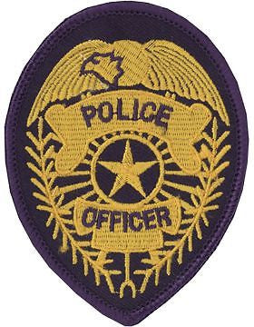 Novelty (U-N301D) Police Officer Badge with Star Patch Blue and Gold