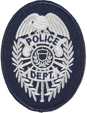 Novelty (U-N305B) Police Department 3.2" x 2.75" Badge Silver on Midnight Navy