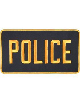 Novelty (U-N116A) Police 5" x 9" Patch Gold on Black