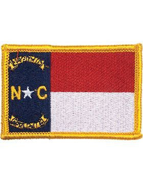 North Carolina 2" x 3" Flag (N-S-NC1) with Gold Border