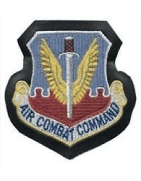 USAF Patch (AF-P01D) Air Combat Command Full Color on Leather with Fastener