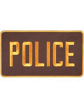 Novelty (U-N116C) Police 5" x 9" Patch Gold on Brown