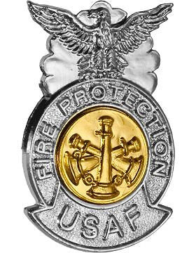 USAF Tie Tac (AF-T-502) Fire Protection Badge with 3 Bugles