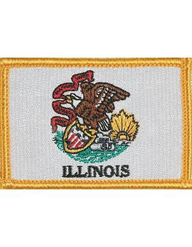 Illinois 2" x 3" Flag (N-S-IL1) with Gold Border
