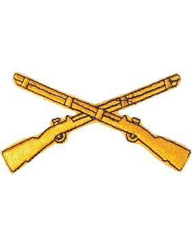 N-103 Infantry Branch Of Service Tab Gold on Black 3"