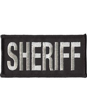 Novelty (U-N126B) Sheriff 2" x 4" Patch White on Black
