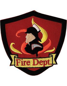 Novelty (U-N407) Fire Department Shield with Flames Patch