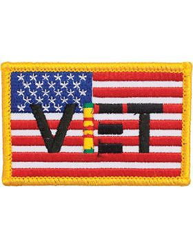 N-483 US FLAG W/VET VIET SER RBN 2" X 3"