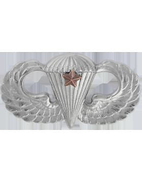 No-Shine Badge (NS-307-1) Parachutist with One Combat Star