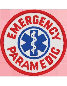 Novelty (U-N141B) Emergency Paramedic Round 3" Patch Red and Blue