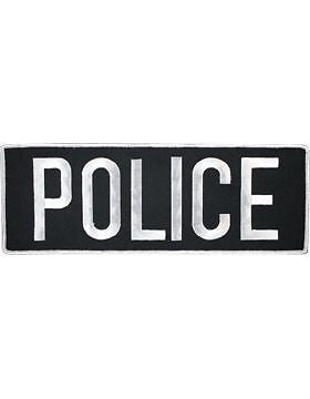 Novelty (U-N116B) Police 5" x 9" Patch White on Black