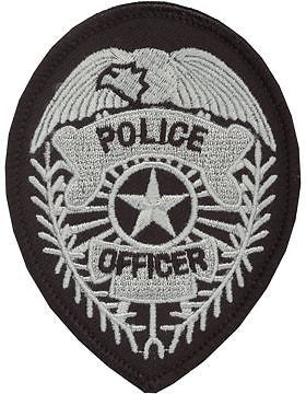 Novelty (U-N301A) Police Officer Badge with Star Patch Gray and Black