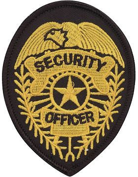 Novelty (U-N212D) Security Officer 3.75" x 2.75" Patch Gold on Black