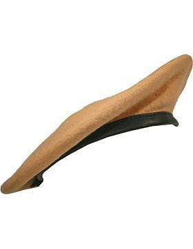 Beret (BT-E15/10) Light Tan with Leather Sweatband Size 7 5/8" (Lined)