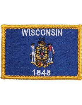 Wisconsin 2" x 3" Flag (N-S-WI1) with Gold Border