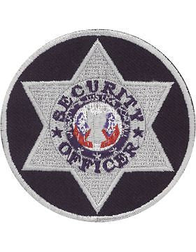 Novelty (U-N214B) Security Officer Six Point Star in Circle Patch Silver on Navy