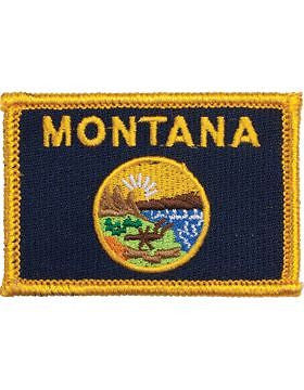 Montana 2" x 3" Flag (N-S-MT1) with Gold Border