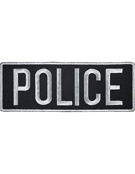 Novelty (U-N103C) Police 11" Patch Silver Gray on Black