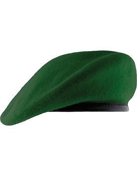 Beret (BT-D13/11) Kelly Green with Leather Sweatband Size 7 3/4" (Unlined)