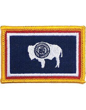 Wyoming 2" x 3" Flag (N-S-WY1) with Gold Border