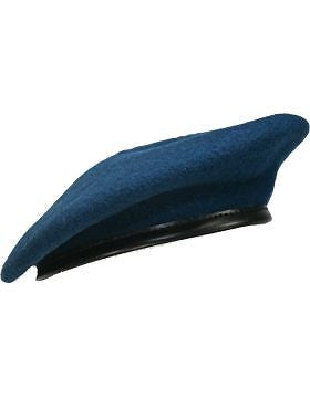 Beret (BT-E03/07) Academy Blue with Leather Sweatband Size 7 1/4" (Lined)