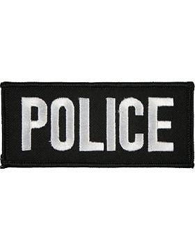 Novelty (U-N121B) Police 2" x 4" Patch White on Black