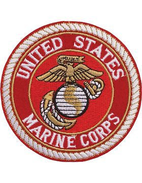 N-450 United States Marine Corps Patch with Globe On Red 4"