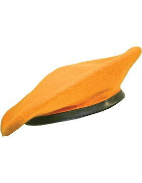 Beret (BT-E11/07) Gold with Leather Sweatband Size 7 1/4" (Lined)