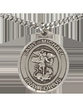 NS-712A, Saint Michael w/US Army, Silver 1" Oval