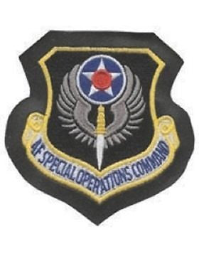 USAF Special Operations Command Full Color Patch On Leather With Fastener
