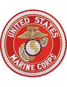 N-454 United States Marine Corps Patch with Globe On Red 10 1/2"