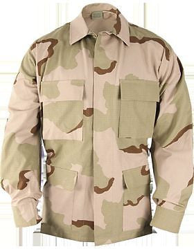 BDU Coat 3 Color Desert Camo 4-Pocket 100 Ctn (08) SM Reg F5454