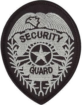 Novelty (U-N218B) Security Guard 3.75" x 2.75" Badge Silver on Brown