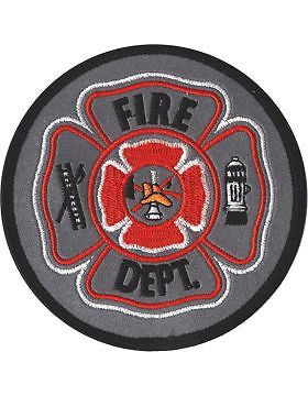 Novelty (U-N417) Fire Department Shield Patch Gray