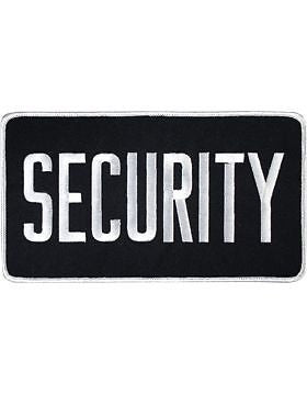 Novelty (U-N117B) Security 5" x 9" Patch White on Black