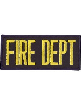 Novelty (U-N129B) Fire Department 2" x 4" Patch Gold on Midnight Navy