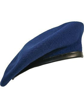 Beret (BT-E16/05) Dark Royal with Leather Sweatband Size 7" (Lined)