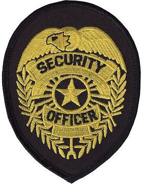 Novelty (U-N142B) Security Officer 4" Badge Gold on Black