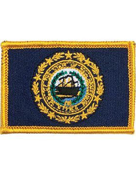 New Hampshire 2" x 3" Flag (N-S-NH1) with Gold Border