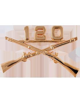 No-Shine (NS-OR-INF-120) 120th Infantry Officer with 120 (Top) (Pair)