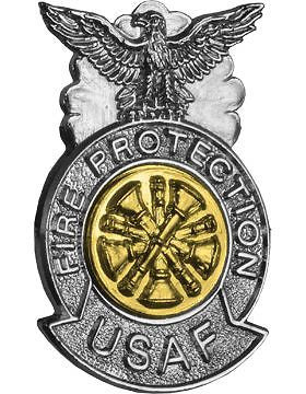USAF Tie Tac Fire Protection Badge with 5 Bugles AF-T-504