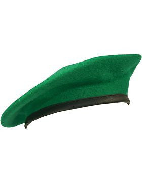 Beret (BT-E13/11) Kelly Green with Leather Sweatband Size 7 3/4" (Lined)