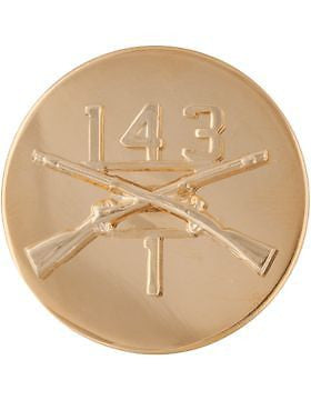 No Shine (NS-RE-INF-0143) 143rd Infantry Enlisted with (Top)1 (Btm)143 (Each)