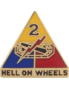 No-Shine (NS-T-P-0002B) 2nd Armor Division Tie Tac